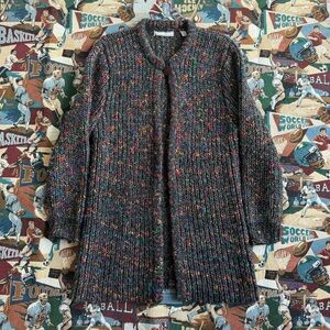 Vintage 90s Women’s Bramble Lane Gray Speckled Cardigan Sweater